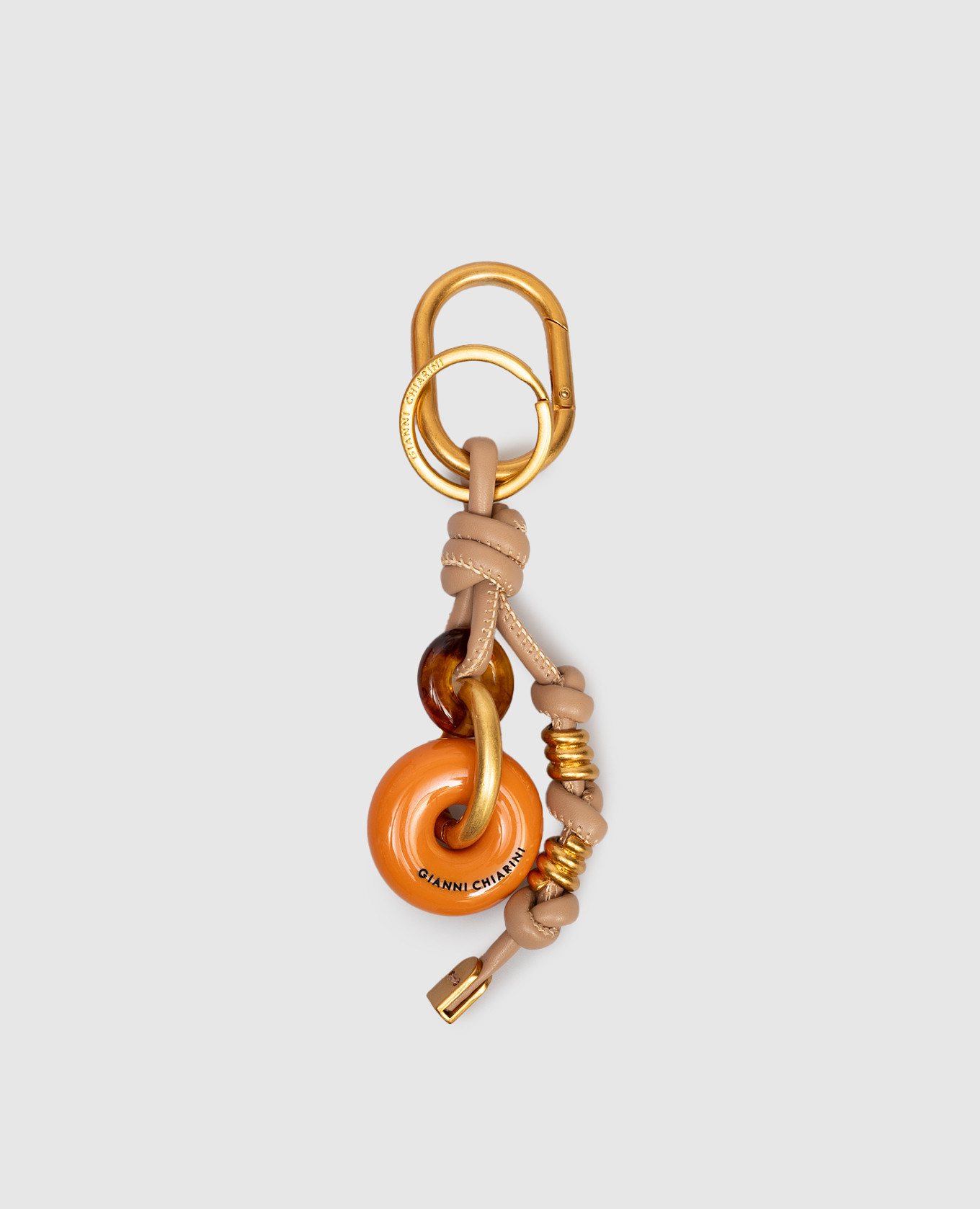 

Beige Donut bag keychain with logo Gianni Chiarini