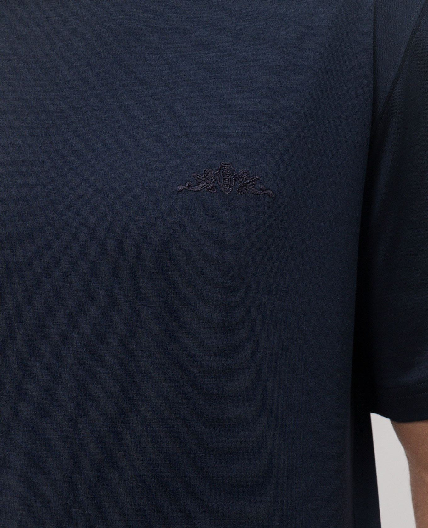 Blue T-shirt with embroidery Castangia dal 1850 4