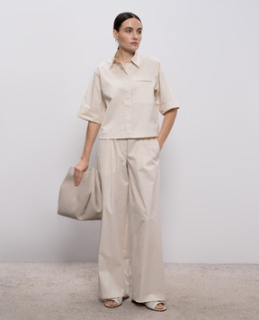 Peserico Beige pants with logo A0460201979
