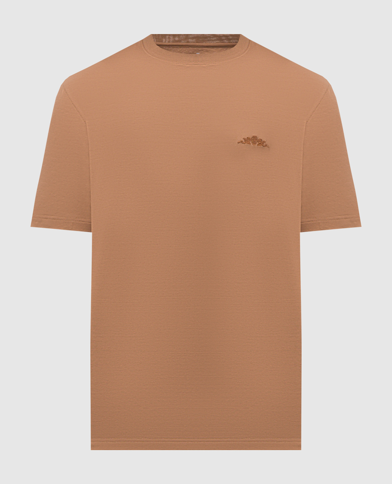 Brown T-shirt with embroidery