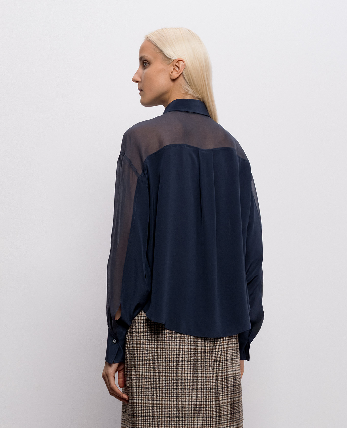 Blue silk blouse Brunello Cucinelli 4