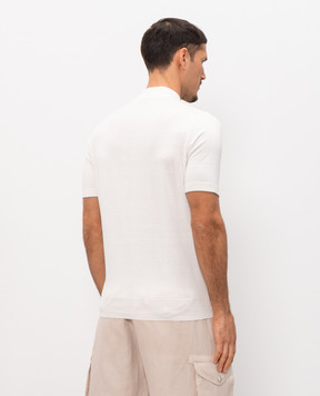 Brunello Cucinelli White T-shirt with embroidered emblem M29800104