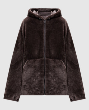 Babe Pay Pls Brown sheepskin coat with zipper 2536SETA