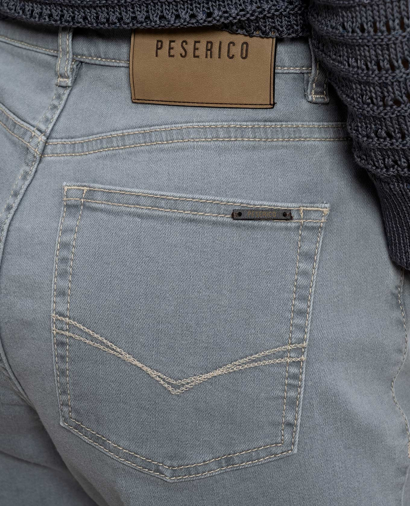 Grey jeans with logo plate Peserico 5
