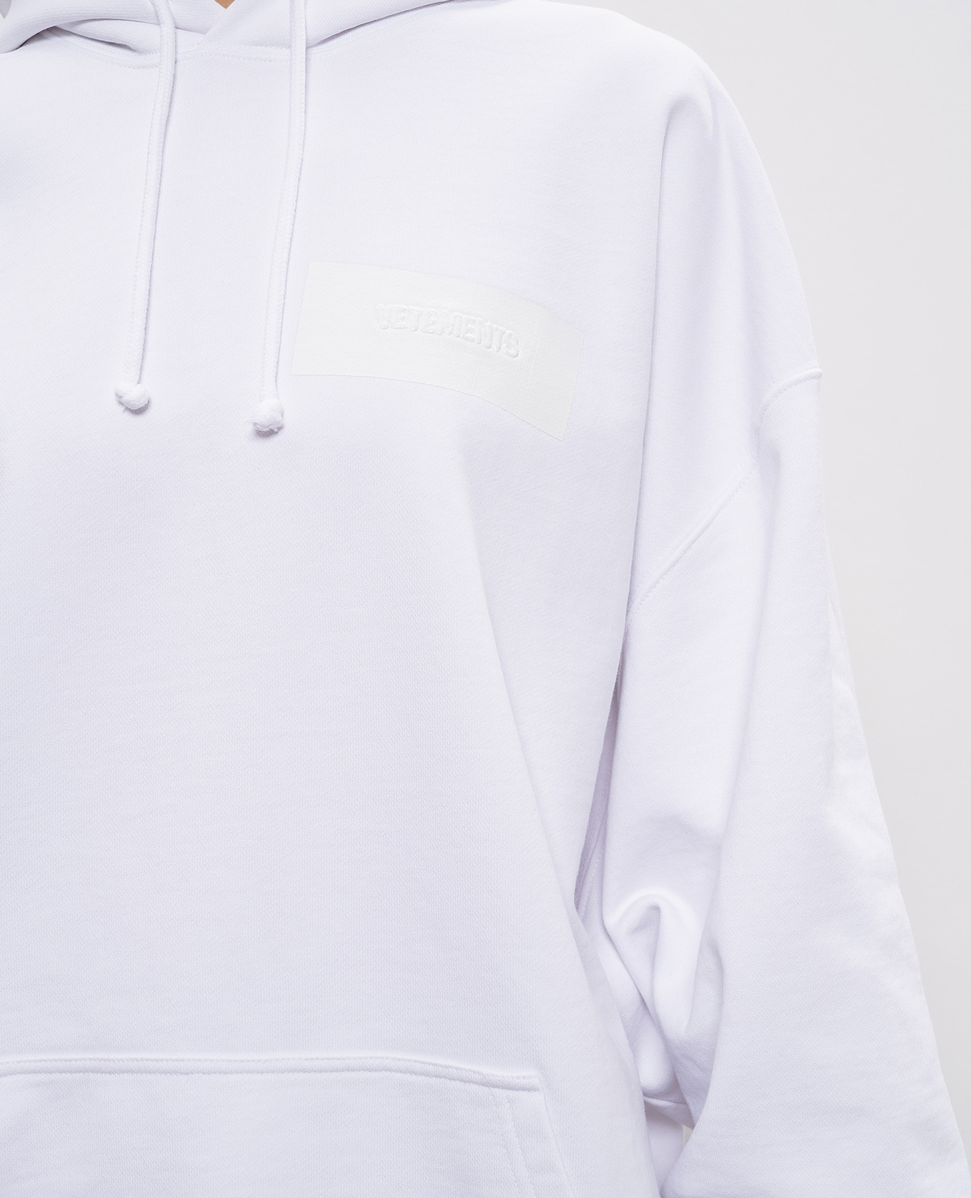 White hoodie with logo print Vetements 5