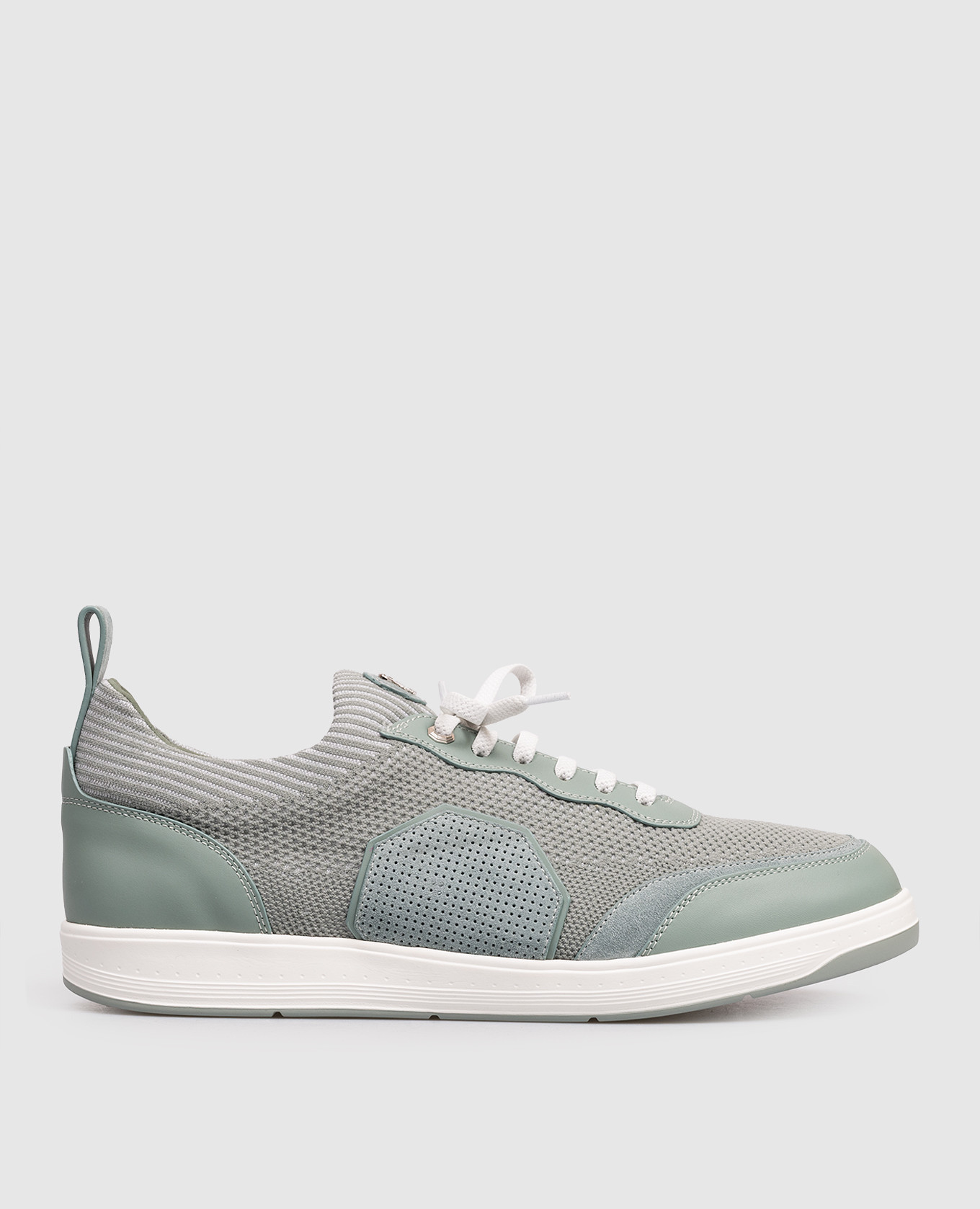 

Green combination sneakers with monogram patch Stefano Ricci