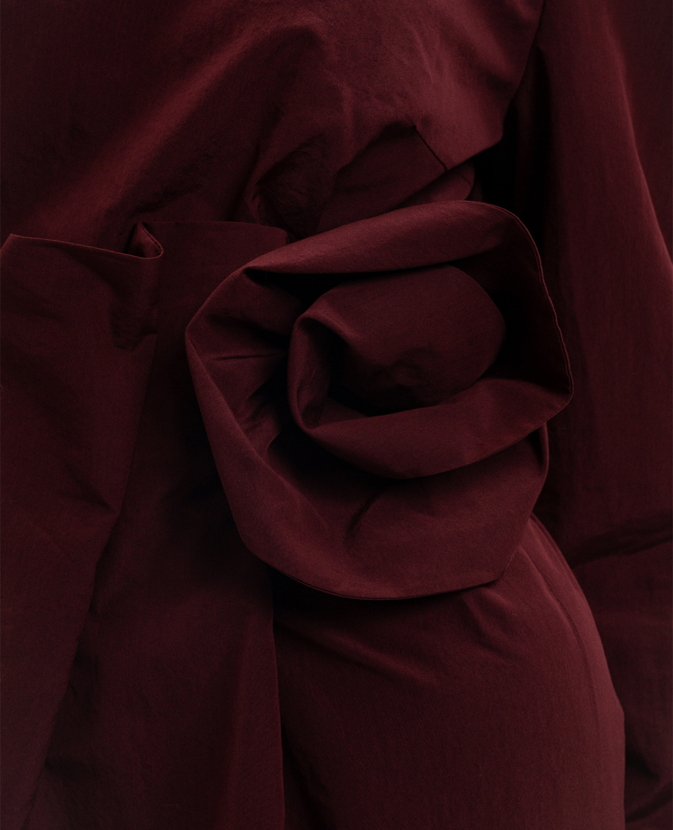 Burgundy silk mini dress with accent shoulders Magda Butrym 5