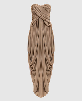 Balmain Beige bustier jumpsuit with drape GF0PW245JM05