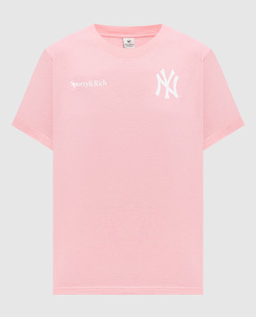 Sporty & Rich Yankees Arch Pink T-Shirt TO1191818695PL151