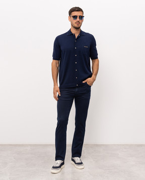 Stefano Ricci Blue short-sleeved shirt K616459PAMF26221