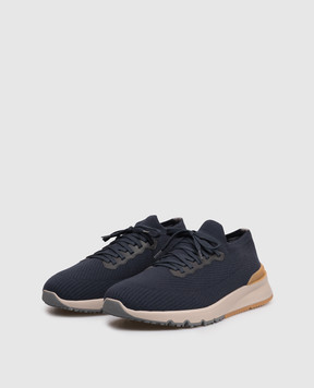 Brunello Cucinelli Blue wool sneakers MZUWLBO253