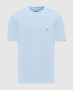 Stefano Ricci Blue T-shirt with emblem MNH6104920803