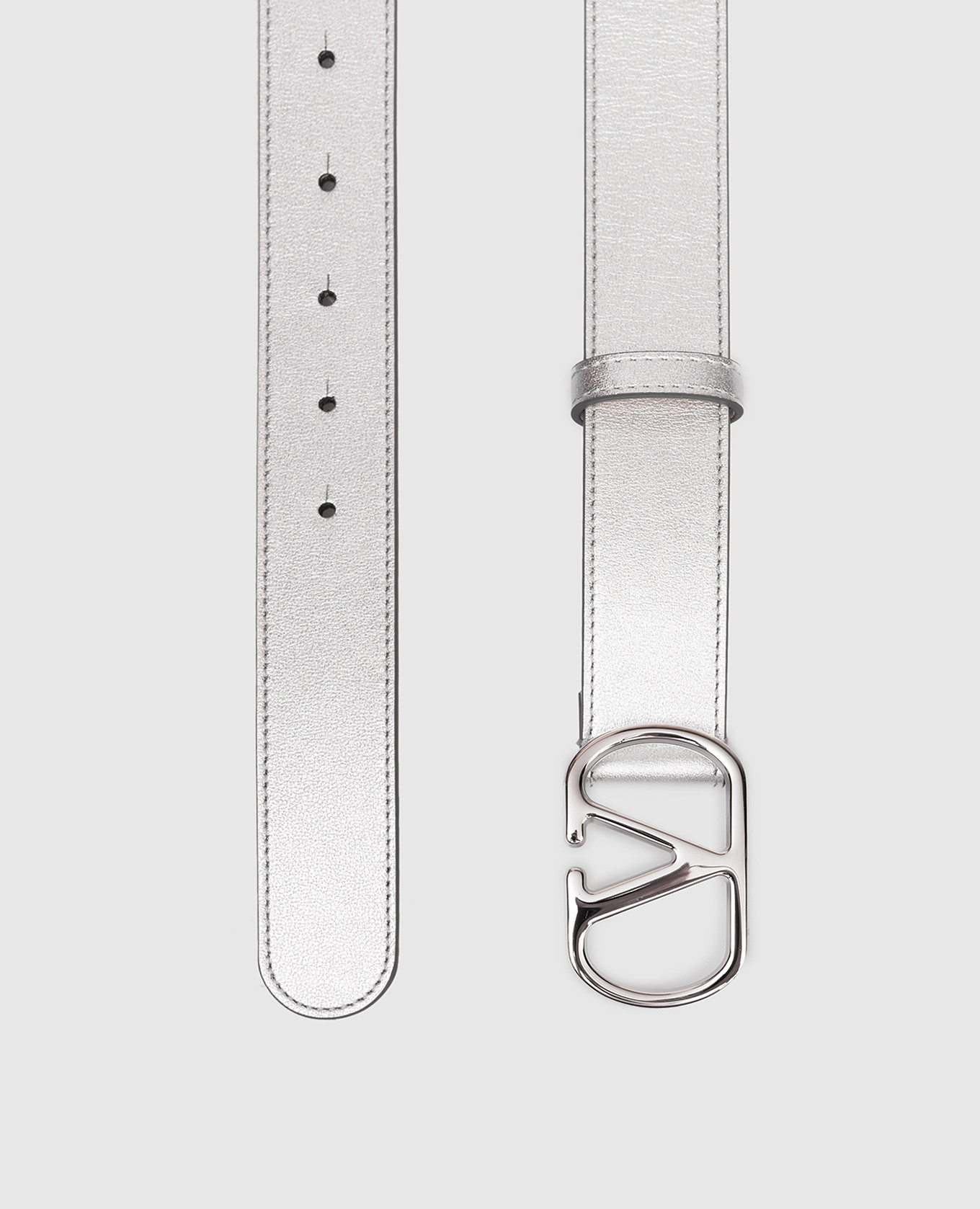 

Silver VLogo Leather Belt Valentino