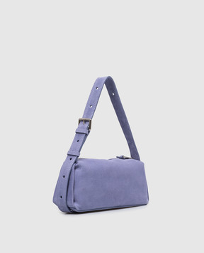 Christian Villa Purple suede bag with embossed logo 06449