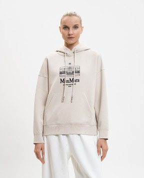 Max Mara Beige SMMANDREA hoodie with logo embroidery SMMANDREA
