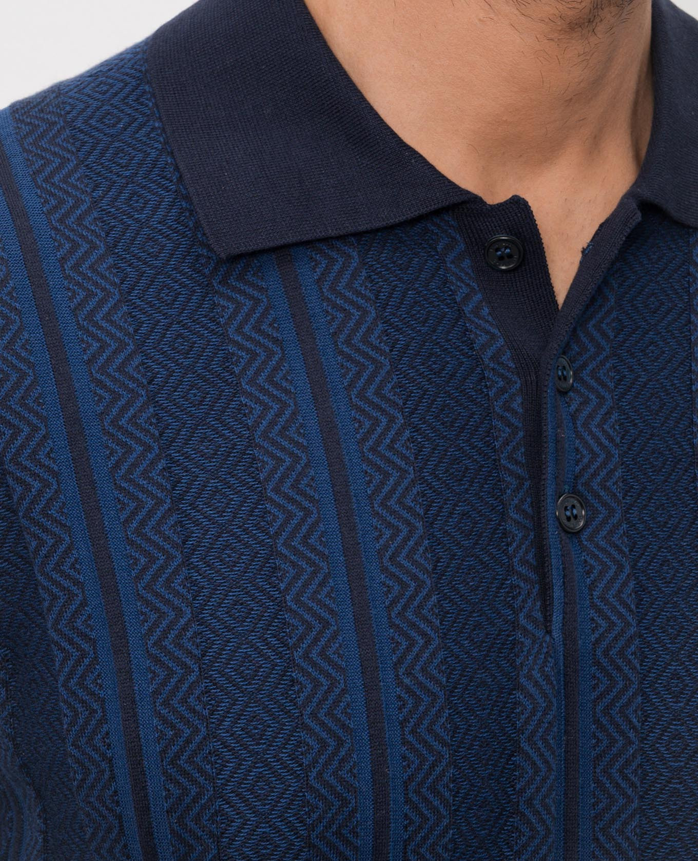 Blue polo shirt with pattern Brunello Cucinelli 5