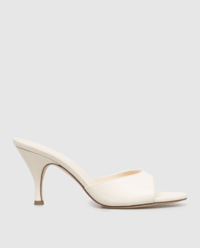 Aeyde Samia beige leather mules HS0693001002126