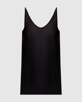 Brunello Cucinelli Black silk top with monil chain MB179EV802