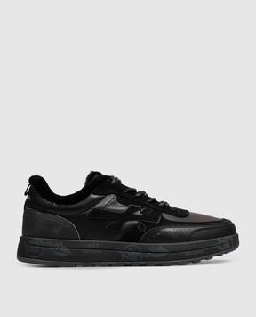 Premiata Nous black leather sneakers with fur NOUS8465M