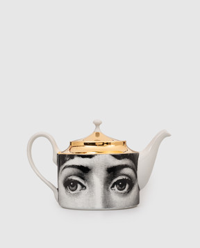 Fornasetti White porcelain teapot Tema e Variazioni P22Z345