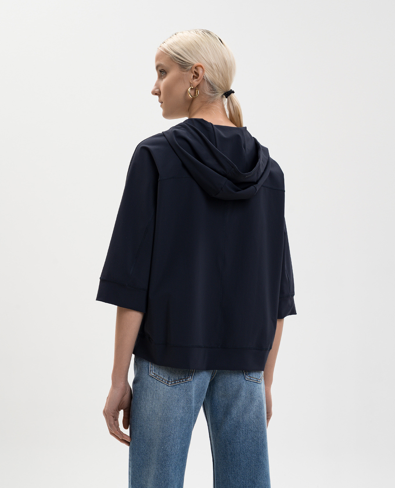 

Blue short-sleeved hoodie Herno