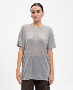Toteme Gray melange T-shirt with cashmere 253WRT0531YA0079