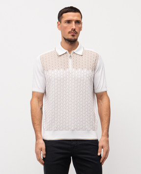 Stefano Ricci White polo with silk K818109P31F26175