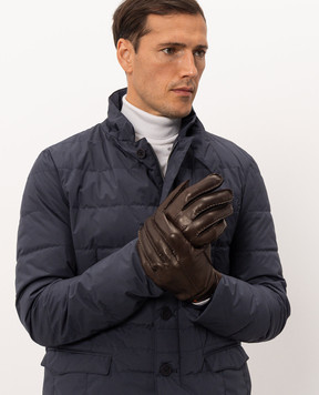 Santoni Brown leather gloves AMGUC0051XXAGPP