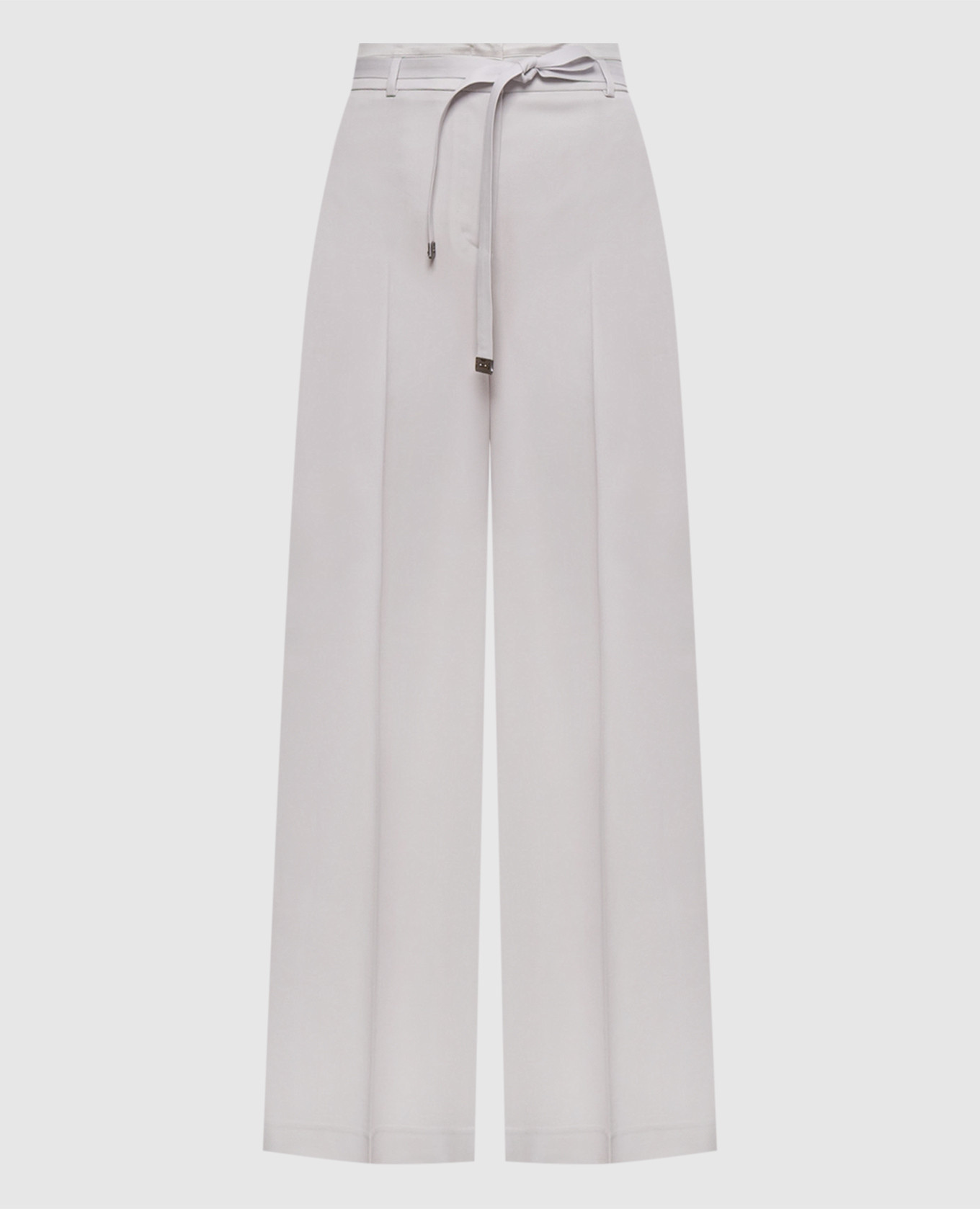 Gray wool pants with belt