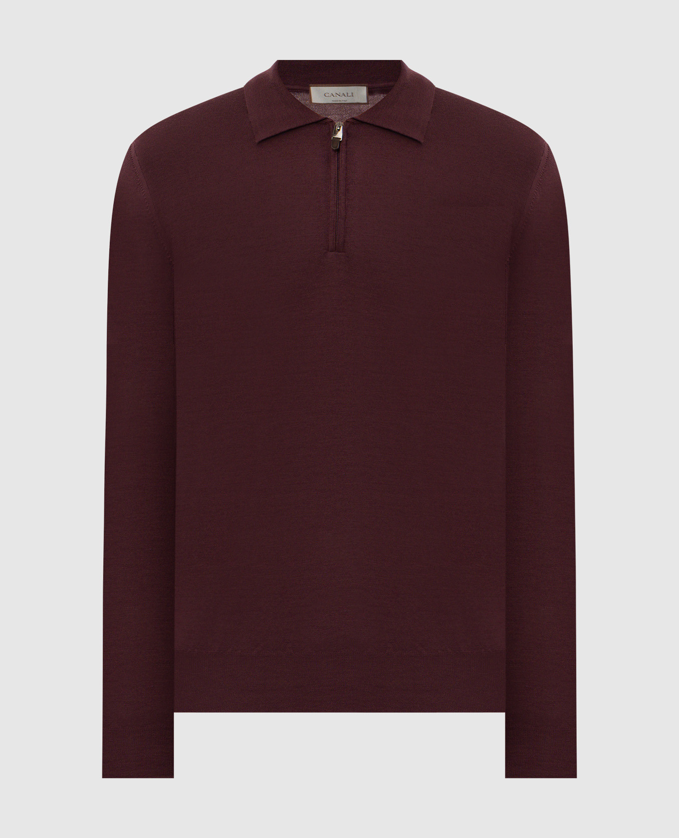 Burgundy wool polo shirt