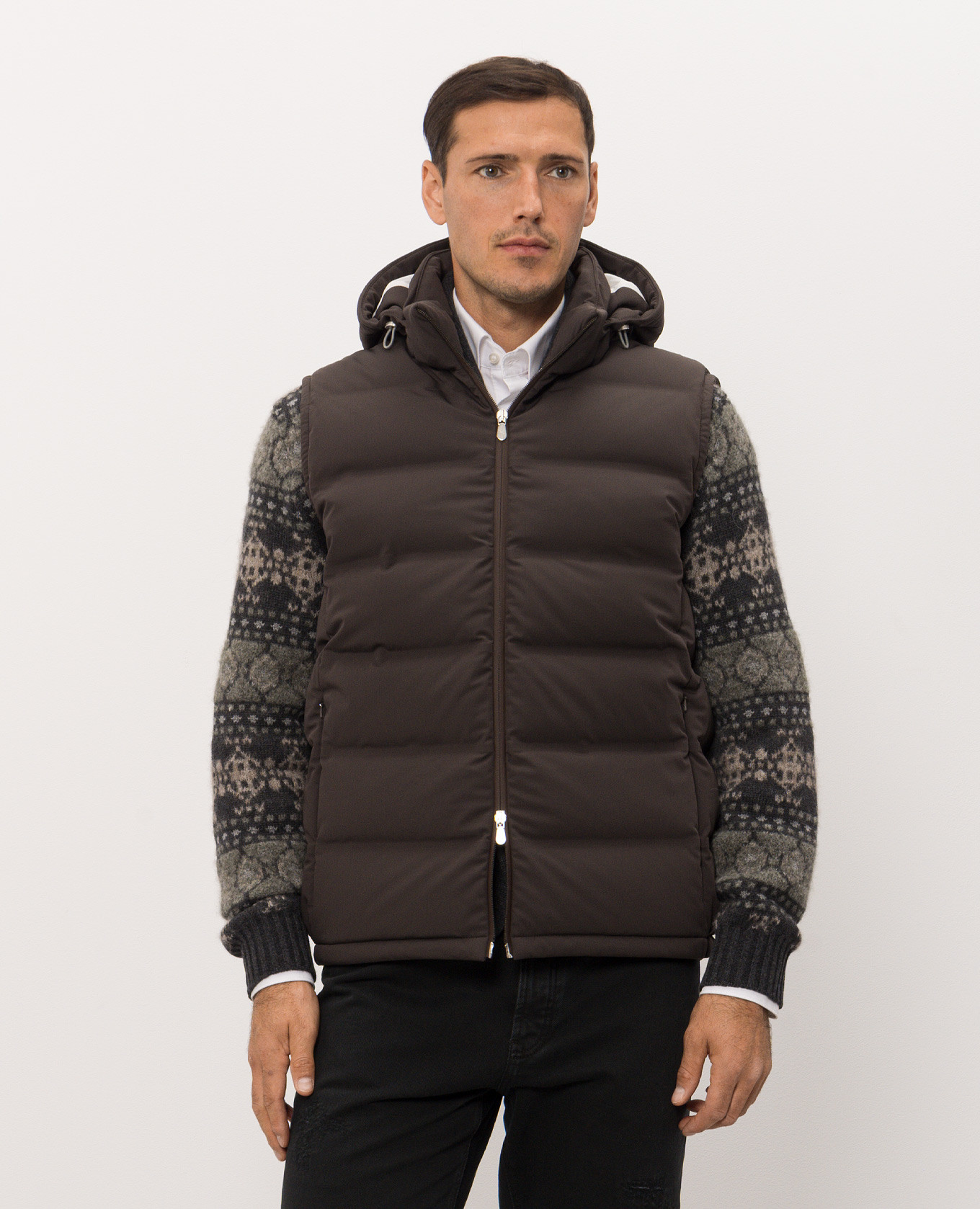 Brown down vest Brunello Cucinelli 3