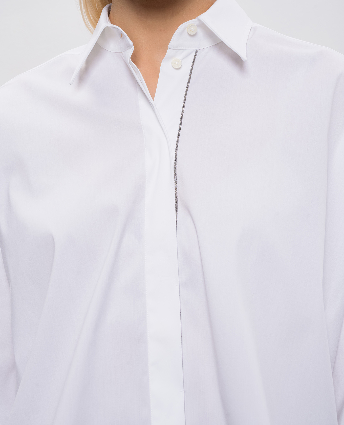 White shirt with a monil chain Brunello Cucinelli 5