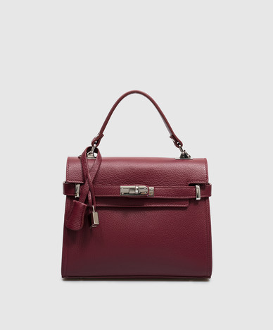 Bordeauxrode leren tas