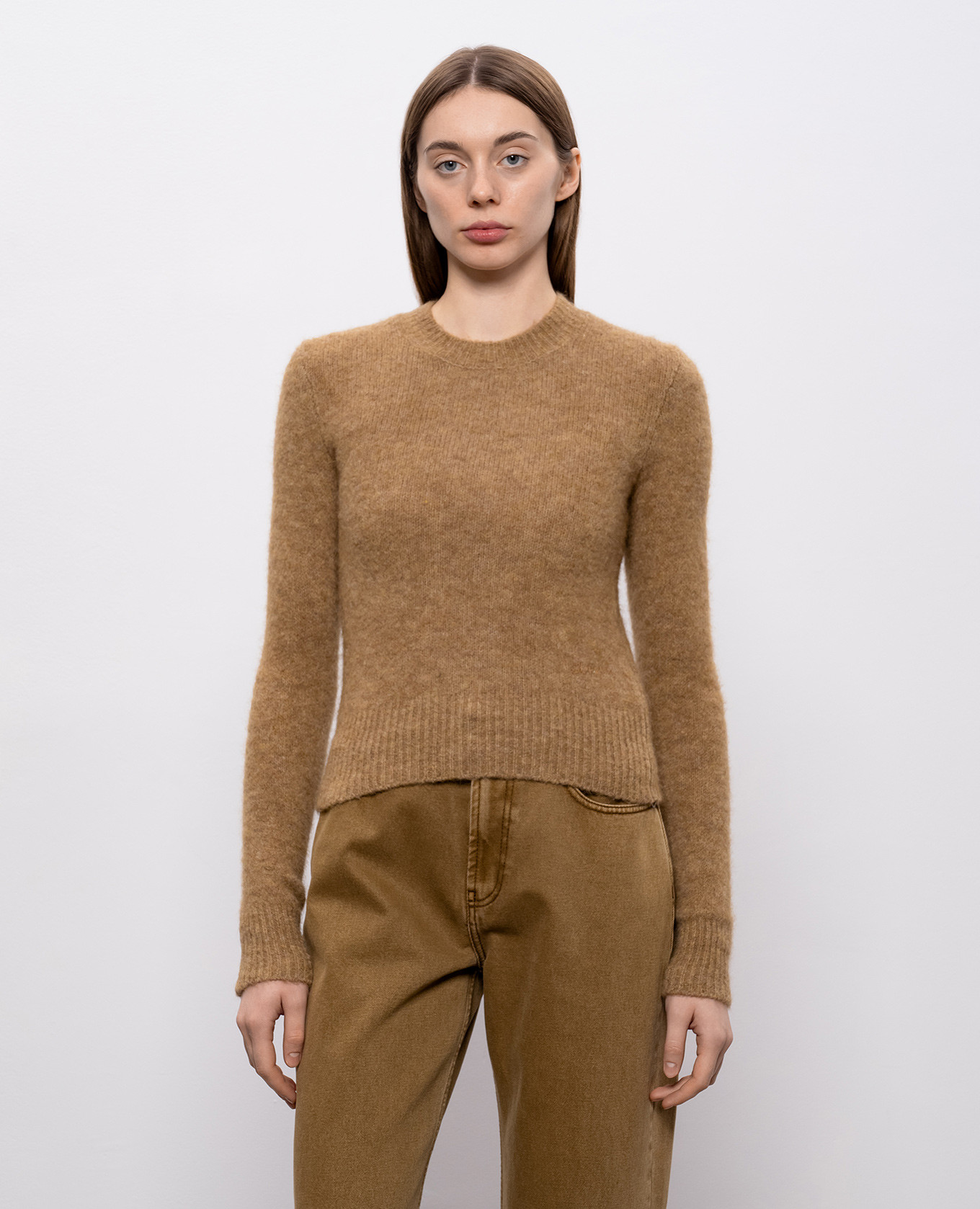 Brown wool sweater Ami Paris 3