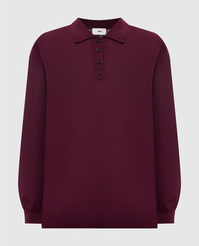 Solotre Burgundy wool polo shirt with logo embroidery M3AC0047