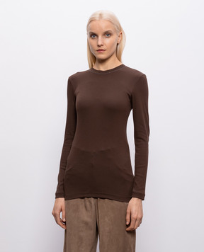 Brunello Cucinelli Brown long sleeve with monil chain MPTC8BJ300