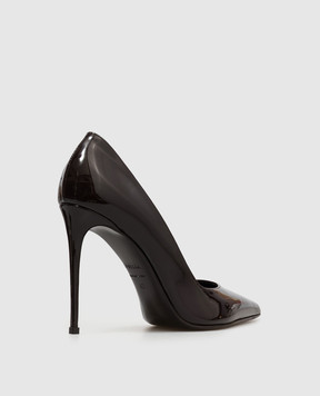 Le Silla Brown patent leather EVA shoes 2101M090R1PPGSM