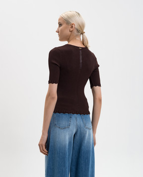 Twinset Brown top with logo 261TT3123
