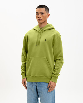 Ami Paris Green hoodie with embroidered emblem HSW764730