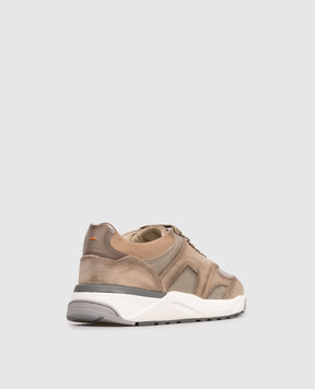 Santoni Brown suede sneakers with logo MBIM22112BGRTSBB