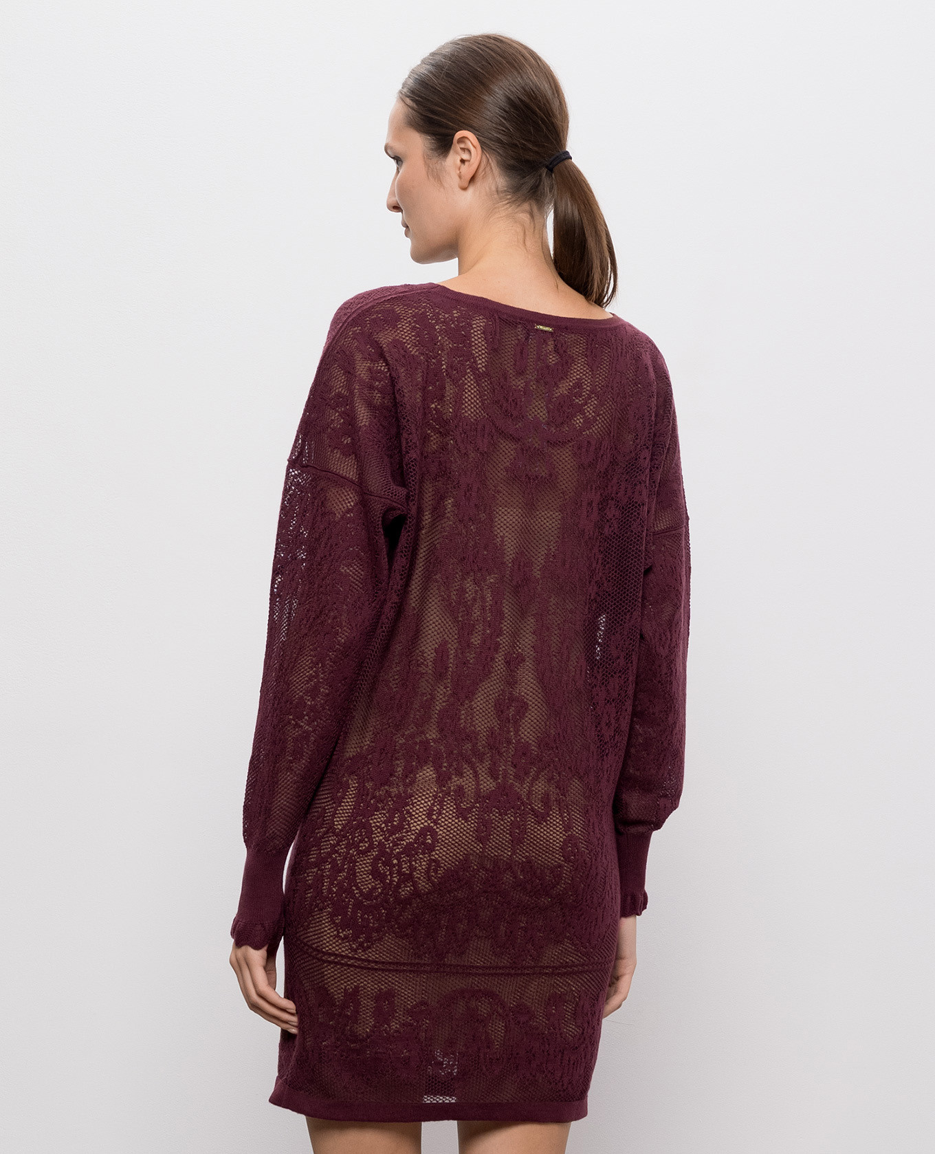 Burgundy dress with a pattern Twinset 4