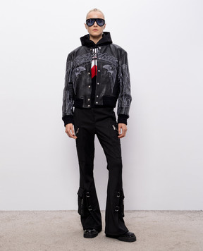 Off-White Black flared pants with wool 2LH00268G