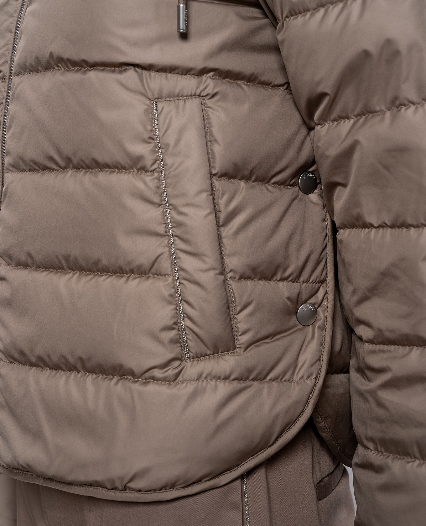 

Brown down jacket with chain Peserico