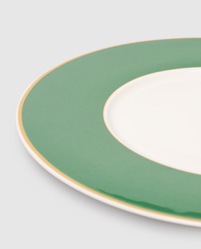 Geminiano Cozzi 1765 White porcelain serving plate Striche Verdi e Oro LGCGU22331014