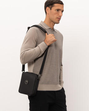 Stefano Ricci Black leather bag with textured emblem ND217GTUMR