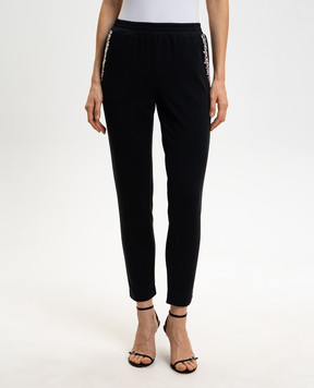 Twinset Black sweatpants with crystals 261LL2BCC