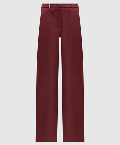 Red pants with a monil chain