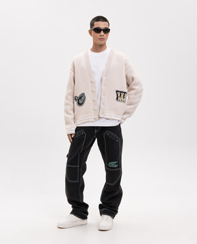 Off-White Black cargo jeans with logo print 44XYA196S26D001