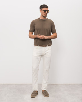 Canali Brown cotton T-shirt MK02460C1161