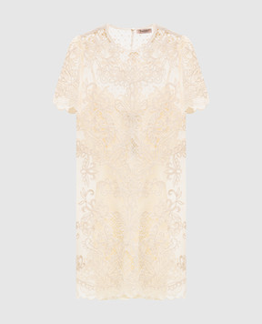 Twinset Beige mini dress with embroidery 261TP2582